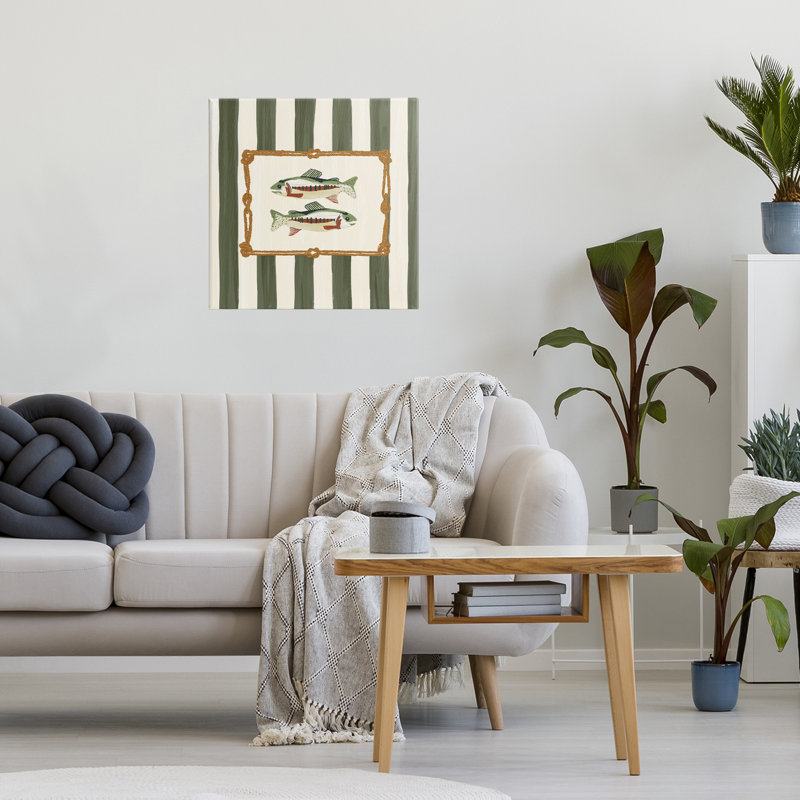 Toile maritime avec bordure en corde, design par Veronica Lara, H 17 po x l 17 po