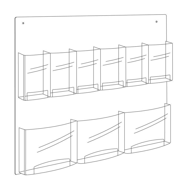 Support pour dépliants et dépliants Clear2c H 23,5 po