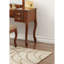 Meuble-lavabo classique avec tabouret, abat-jour cerise, rangement rabattable, siège confortable, contreplaqué et couleur, décoration, compartiment de rangement, bois d'hévéa