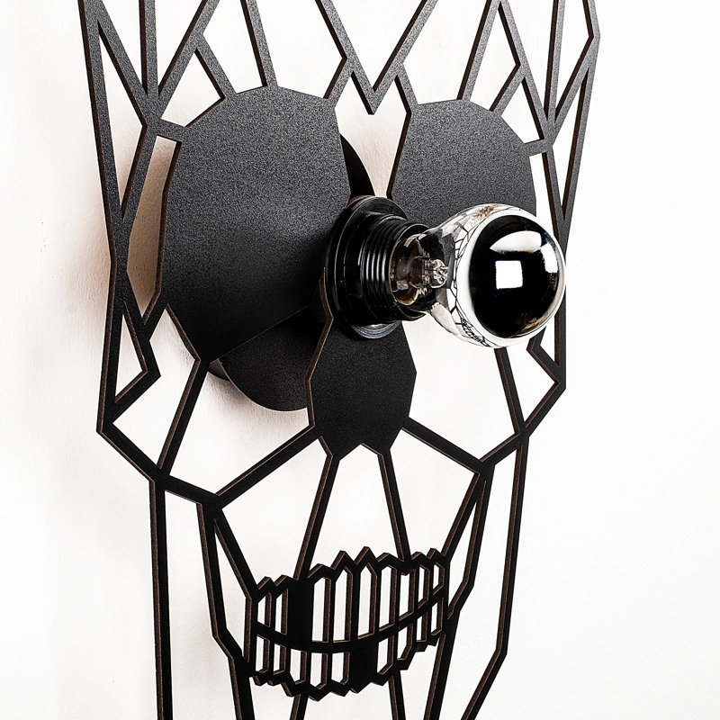 Lampe murale moderne noire, corps en panneau de fibres à densité moyenne avec capuchon en fer, 13,8 x 4,7 x 19,7 pouces | Douille E27 (40 W maximum) | Certifié IP20, connectable à un câble ou à une fiche | Éclairage de fantaisie élégant pour la d