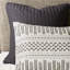 Housse de couette très grand / très grand 100% coton - Lignes horizontales gris anthracite, boutonnée, 4 coins de cravates Literie / gris anthracite, coton, attachée, chambre à coucher
