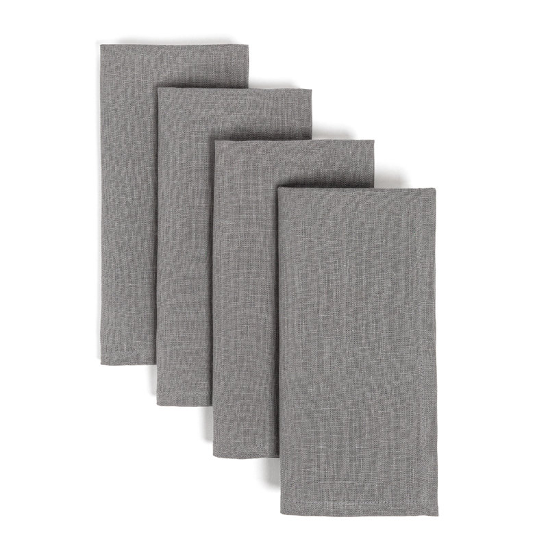 serviettes de table 100% lin, Gris