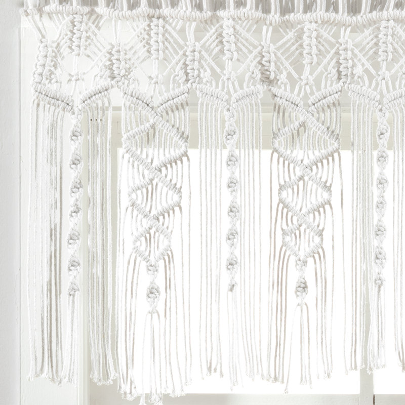 Abstract Cotton Ruffled 50'' W Window Valance in