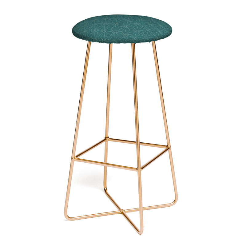 Tabouret 30 ", Vert / cadre bronze