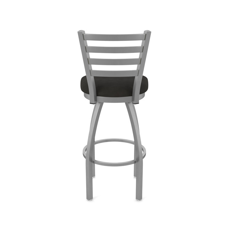 Jackie Swivel Stool, Vinyl-Canter Espresso, Stainless, Counter Stool (25" Seat Height)