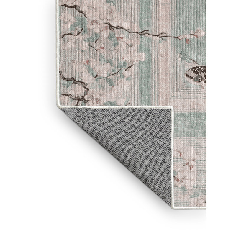 Machine Washable Beige Area Rug, Square 3'