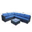 Ensemble de canapé sept pièces avec fauteuil d'extérieur en rotin PE-1441341704