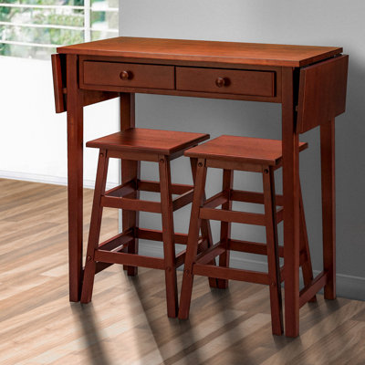 Ensemble de table de déjeuner avec îlot de cuisine 3 pièces