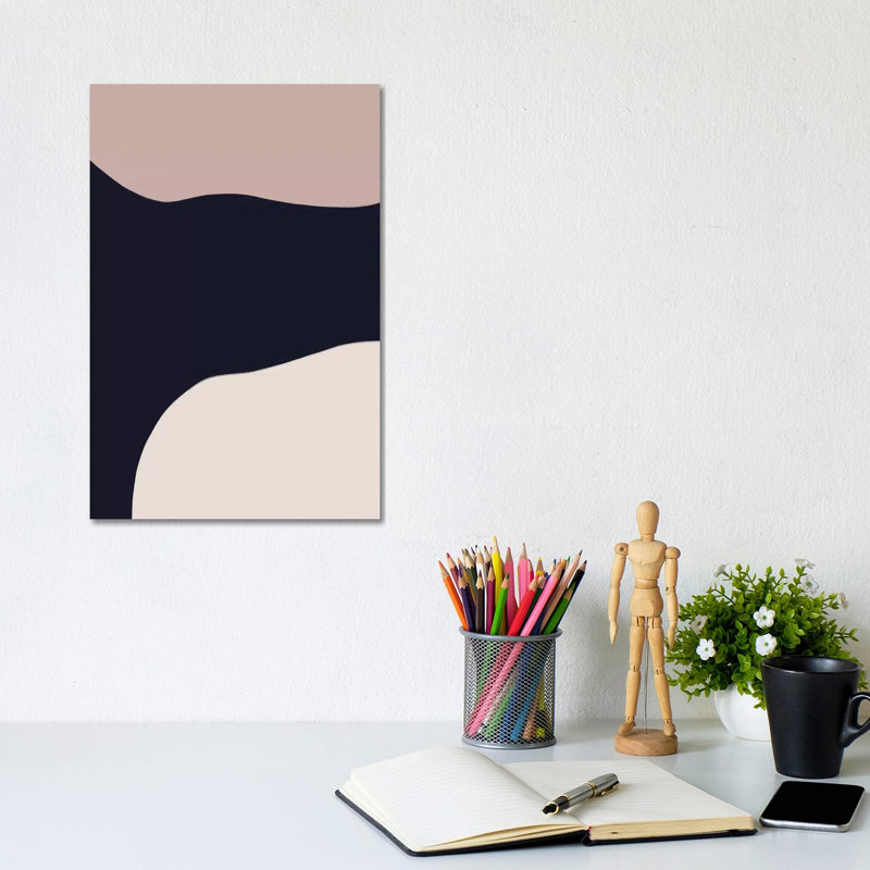Navy Rose Abstract III by Leah Straatsma - Wrapped Canvas Gallery-Wrapped Canvas Giclée, 20.32 cm H x 30.48 cm W