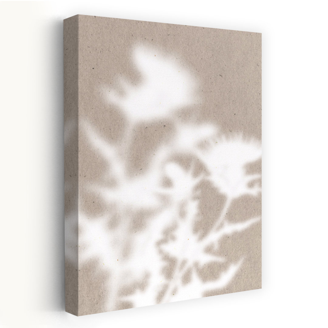 Soft Botanical Shadows Abstract Delicate Minimalist Flower Nature Wall Art Print