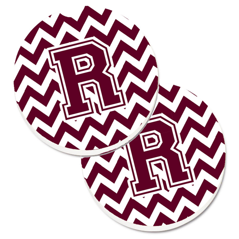 Sous-verre pour voiture, R, Blanc / Marron