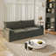 Canapé-lit convertible 4 places, chenille gris foncé, port USB