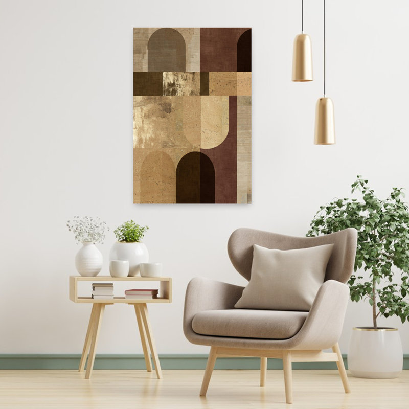 Golden Geo II, art abstrait géométrique moderne, H 36 po x l 24 po