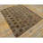 Antique American Folk Art Log Cabin Pattern Hooked Rug