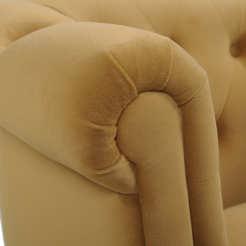 Assiya Upholstered Barrel Chair, Gold