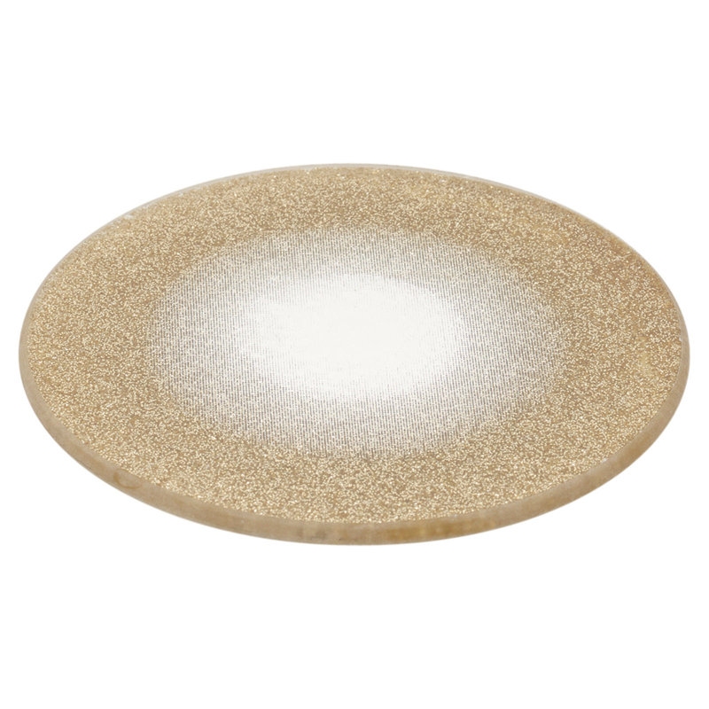 Glass Decorative Plate 1, 0.4cm H x 10cm W x 10cm D, Gold