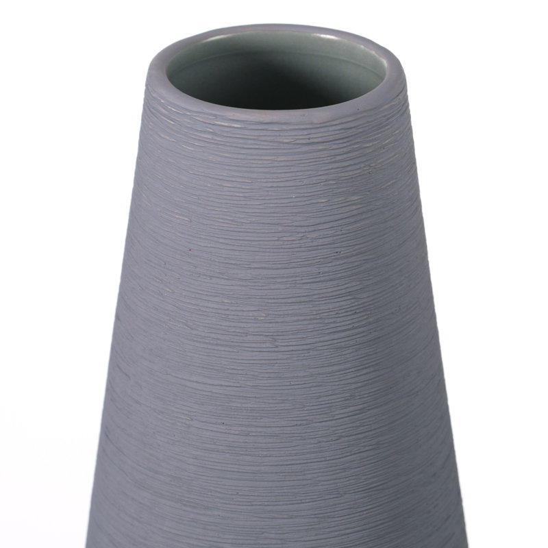 Vase de table en céramique 10 "H, Gris, H 8 po x l 4 po x P 4 po