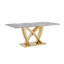Table de salle à manger rectangulaire 70 po, table de salle à manger en marbre pour 6 personnes 70 po, grande table de cuisine moderne en marbre