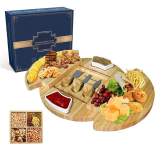 Ensemble de planche à fromage en bambou avec couverts Craft