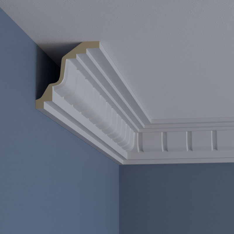 Eris Dentil White Urethane Crown Moulding 94.5"