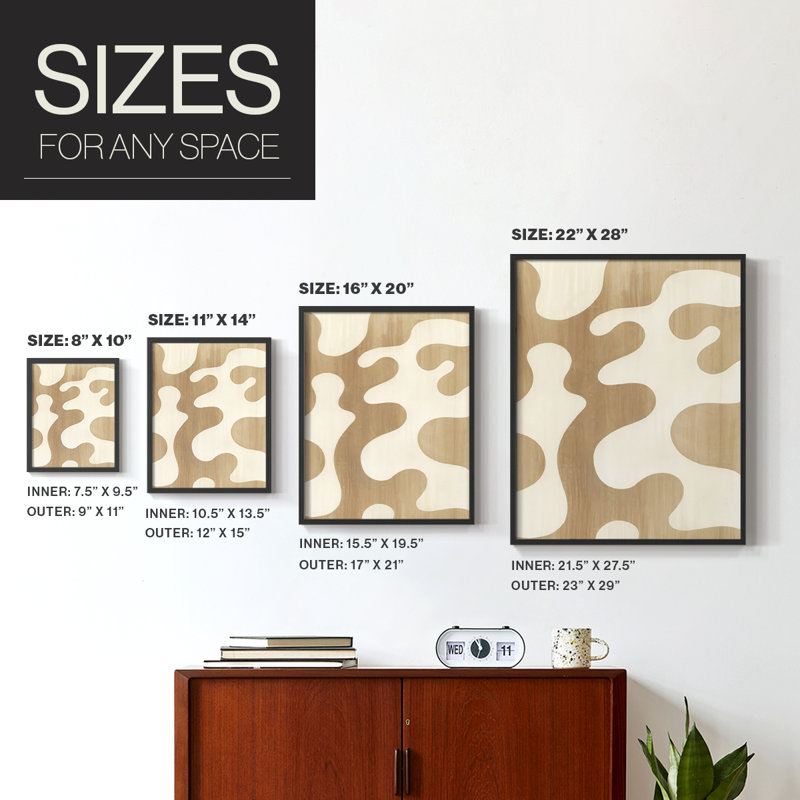Impression encadrée Sienna Ripples I-Premium - prête à être accrochée - aucun clou requis - aucun clou requis