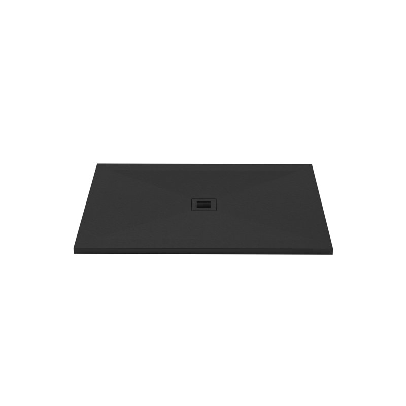 Feel 48'' W 36'' D Rectangular Shower Base, Slate Black