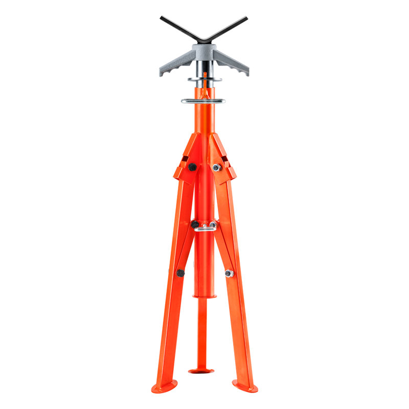 Pipe Stand, 1134 kg Heavy Duty Pipe Stands, 69.1-132.1 cm Height Adjustable V Head Pipe Stand, 45# Steel Folding Stand for 1.3-30.5 cm Pipes