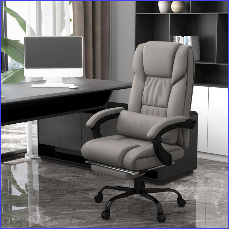 Fauteuil de massage pour massage, vibration à 6 points avec télécommande et amp; Repose-pieds | Similicuir | Gris