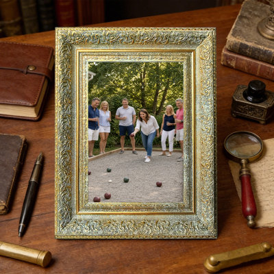Cadre photo 8 "x 10" à 1 tablette en or antique pour présentation de photos de famille