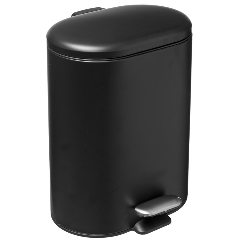 Siliflex Steel Step On Kitchen Trash Can - 6L, Black