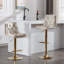 Ensemble de 2 tabourets de bar, avec repose-pieds chromé et base pivotante réglable en hauteur-836924088