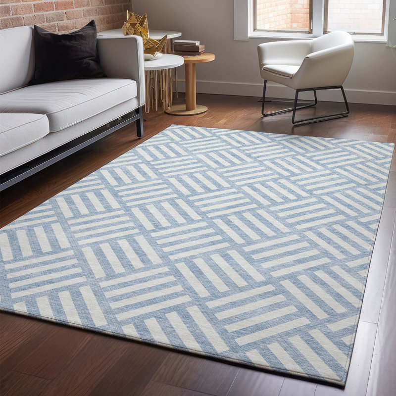 Tapis de qualité supérieure lavable à la machine Cerrito Sky, Rectangulaire 8 pi x 10 pi