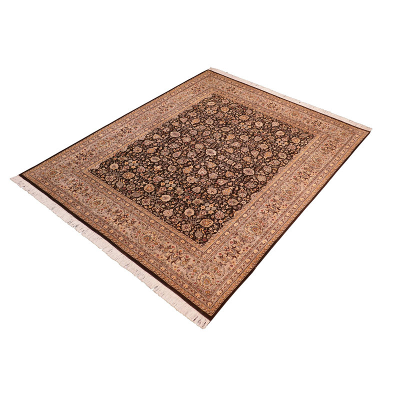 Hand-Knotted Gray Wool Traditional Persian Rug