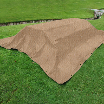 Heavy Duty Waterproof Canvas Tarp with Grommet & Reinforced Edges, Tarpaulin for Pool/Boat/Tent