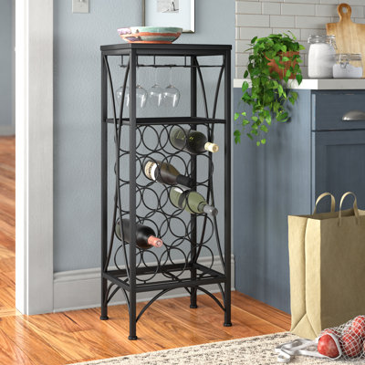 Arveda Home Bar, Wine Rack, Metal, Transitional
