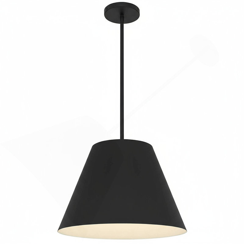 16 Inch Diameter Integrated LED Black Pendant, 11" H x 16" W x 16" D, Black