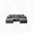 Cloud Sectional Sofa U Shape Chaise Side Pockets Modular Deep Seating No Assembly