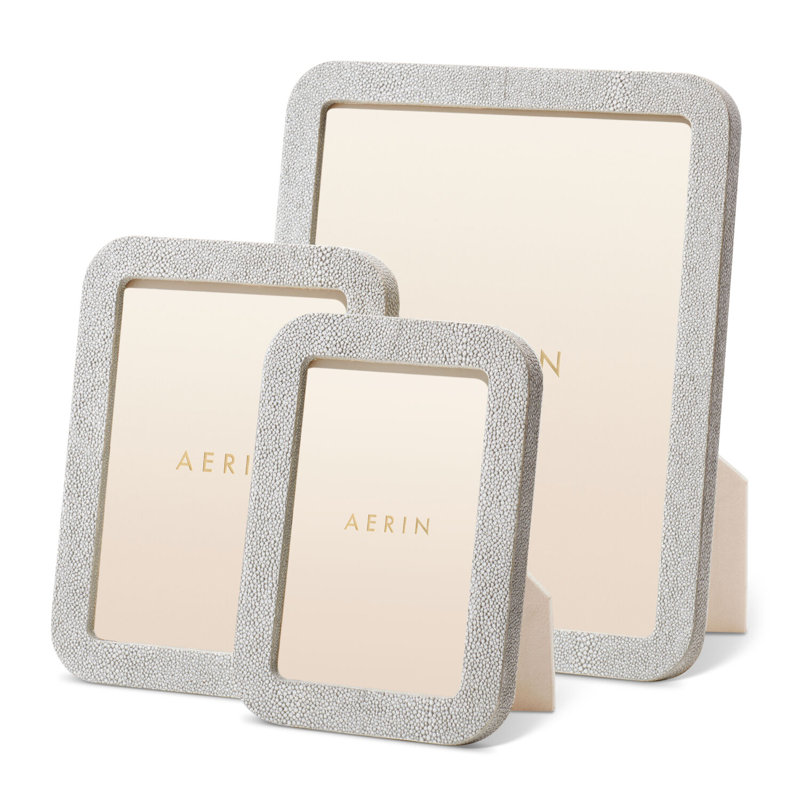 Cream Shagreen Leather 8x10 Picture Frame