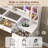 62" Vanity Desk With Lighted Mirror, Tempered Glass Top, Power Outlet, 9 Drawers, And 2 RGB Lighted Cabinet-135534408-152074617