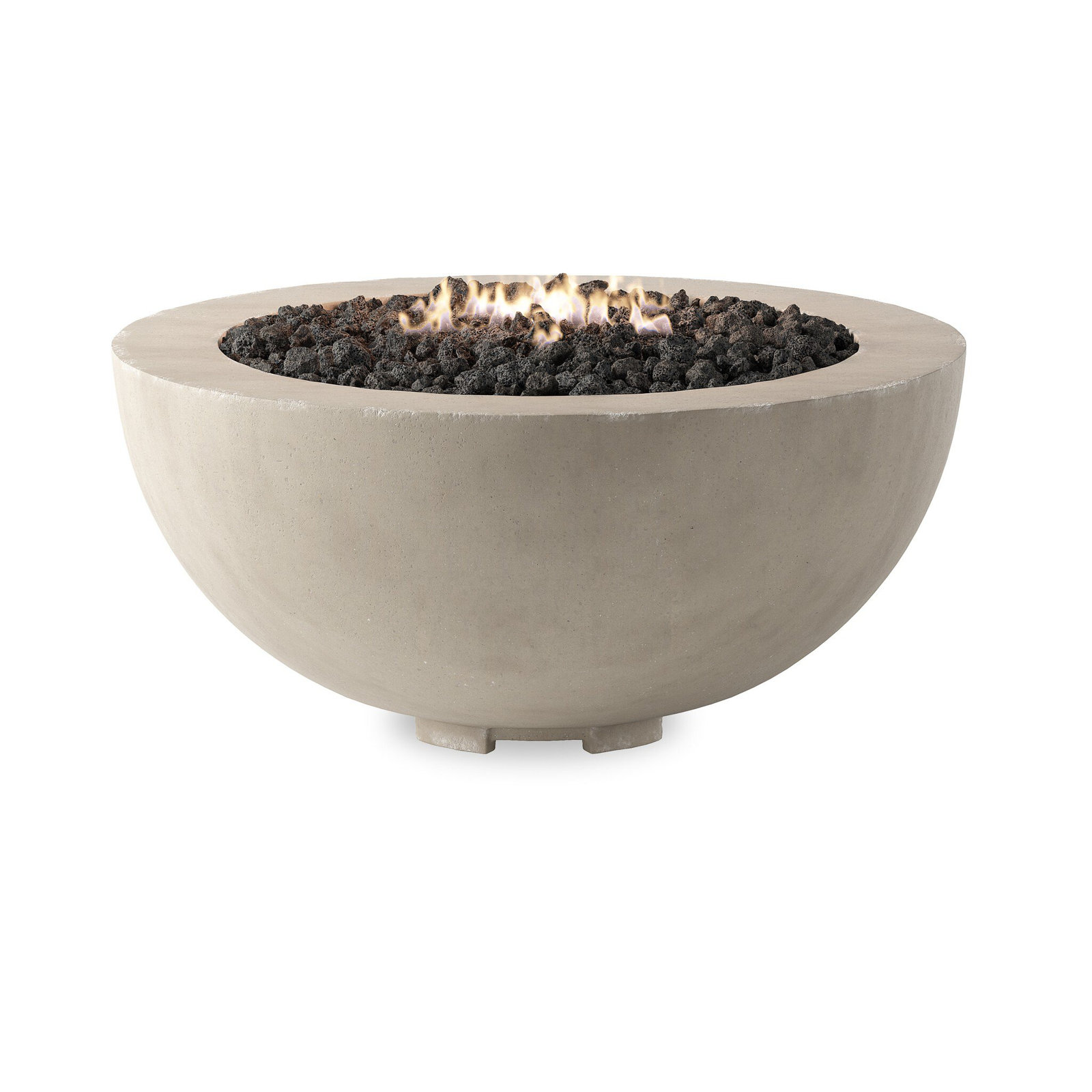 Round Fire Pit Table, Natural Concrete, Propane