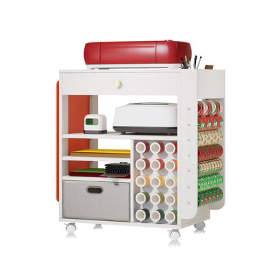 Organisateur d'artisanat et chariot de rangement avec roues améliorées, compatible avec les machines Cricut