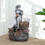 Statue en résine 23,32 "H avec DEL et oies