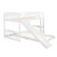 Lit simple superposé au-dessus en blanc, équipé d'une glissade et d'un côté, structure en pin massif, peu encombrant pour la maison, style gris, lit à 18 lattes de soutien, structure à finition blanche, chambres à coucher efficaces,