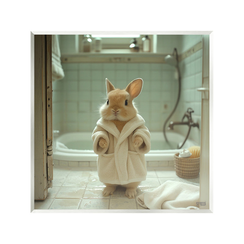 Art mural "Lapin en peignoir" par RB