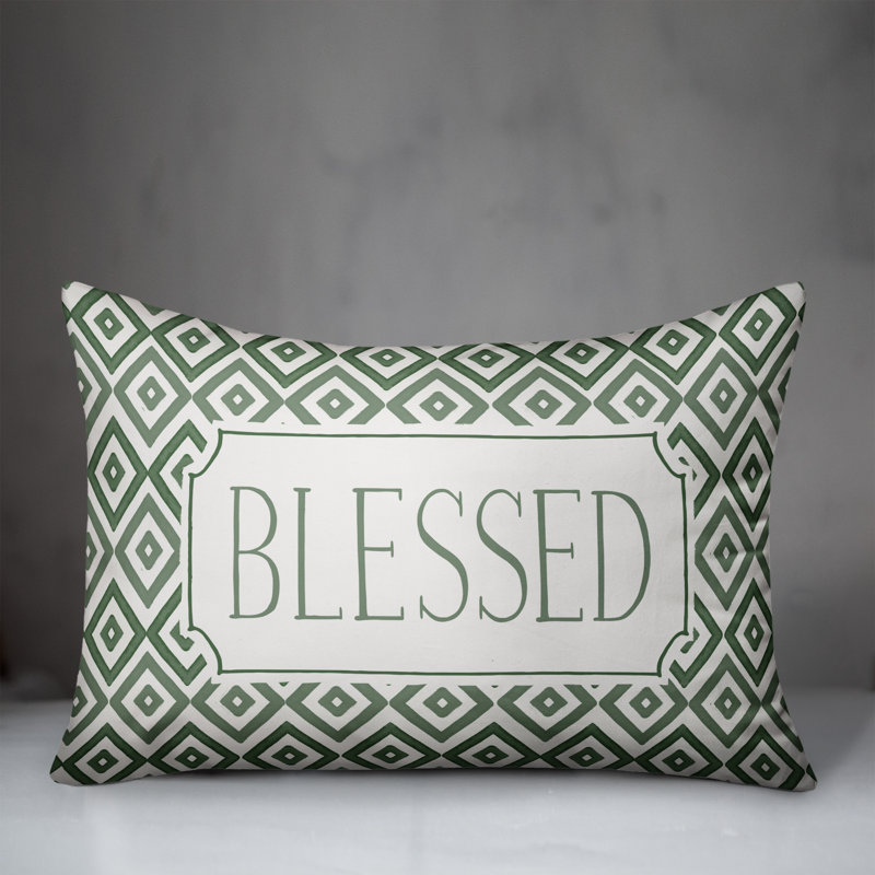 Geometric Outdoor Reversible Throw Pillow, Green