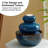 Outdoor Fountains with LED Lights - 8.75"H Turquoise Leaf-Textured Ceramic Tabletop Water Feature for Home & Garden