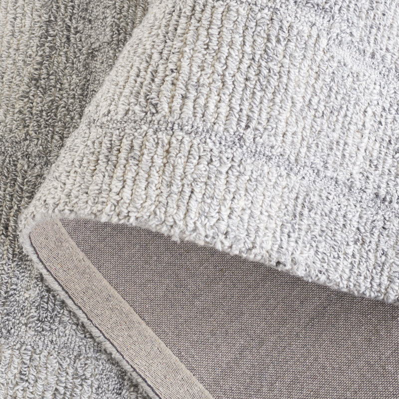 Tapis gris en laine touffeté à la main Elius, Rectangle 8 pi x 10 pi