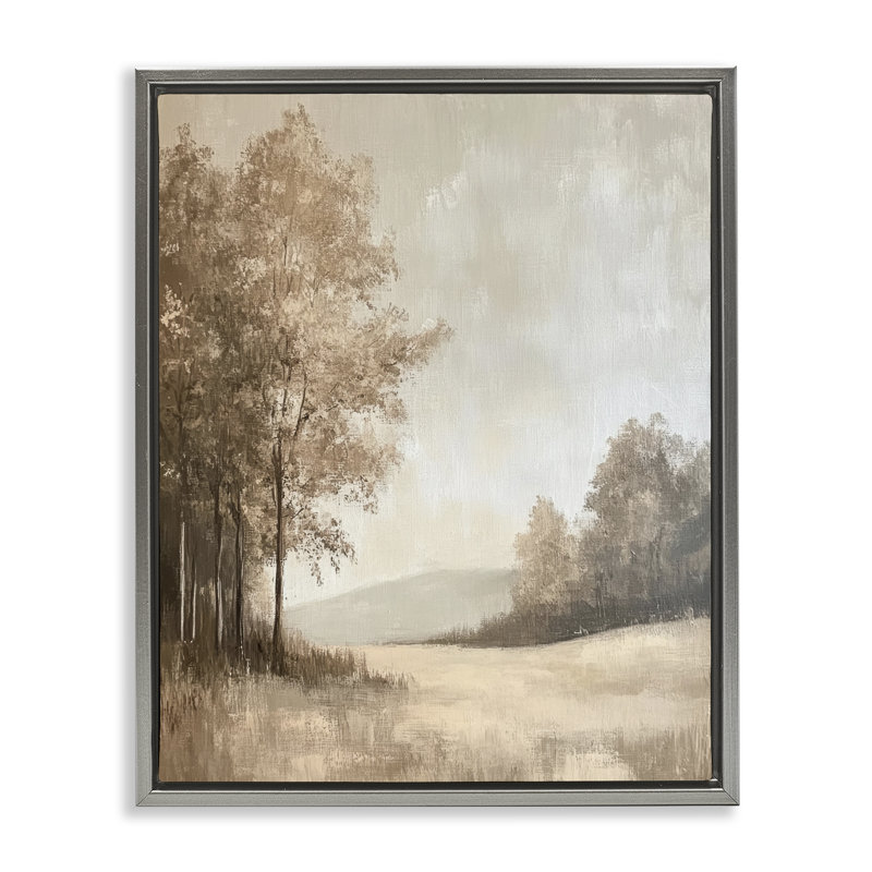 Cadre campagnard nature en hiver, design par Petal Prints Design, H 21 po x l 17 po, Cadre flottant gris lustré