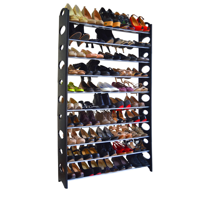 Range-chaussures empilable 50 paires, Noir