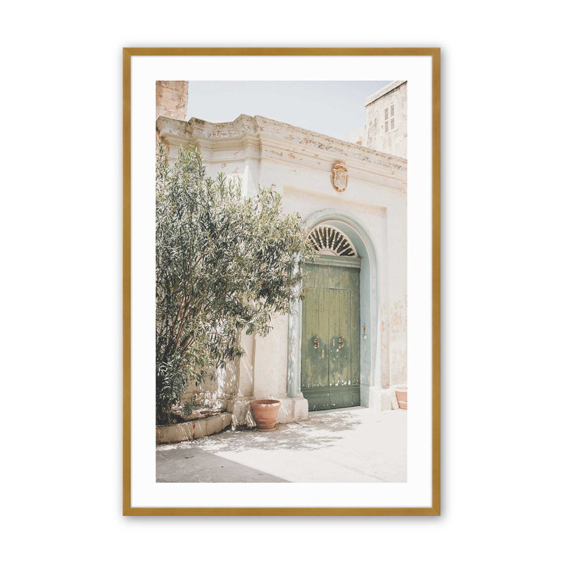 Imprimé secret Garden Gate, Cadre doré poli, H 21,25 po x l 17,25 po x P 1,25 po
